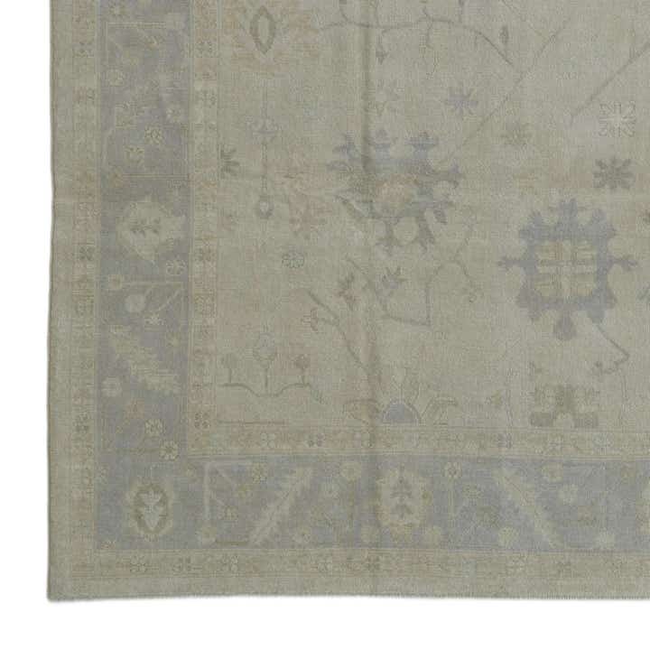9' 1 x 11' 2 Hand Knotted Oushak Wool Rug