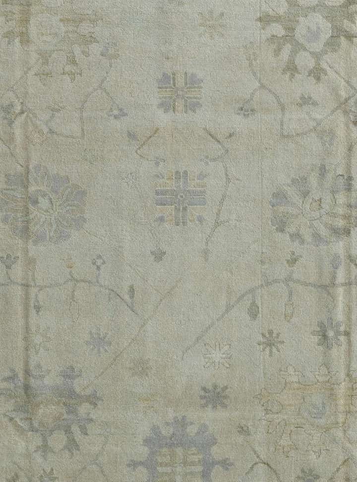 9' 1 x 11' 2 Hand Knotted Oushak Wool Rug