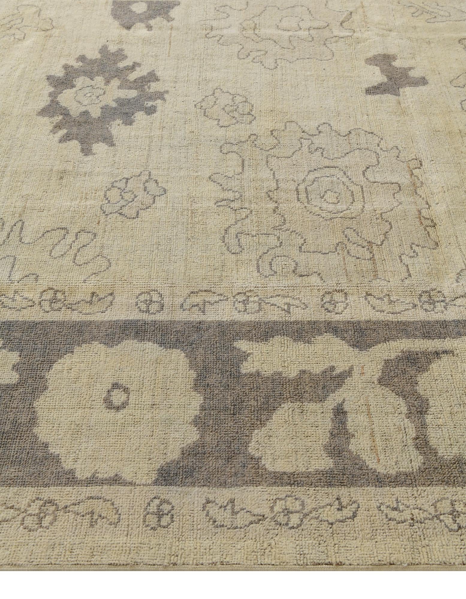 8' 5 x 10' 2 Hand Knotted Oushak Wool Rug