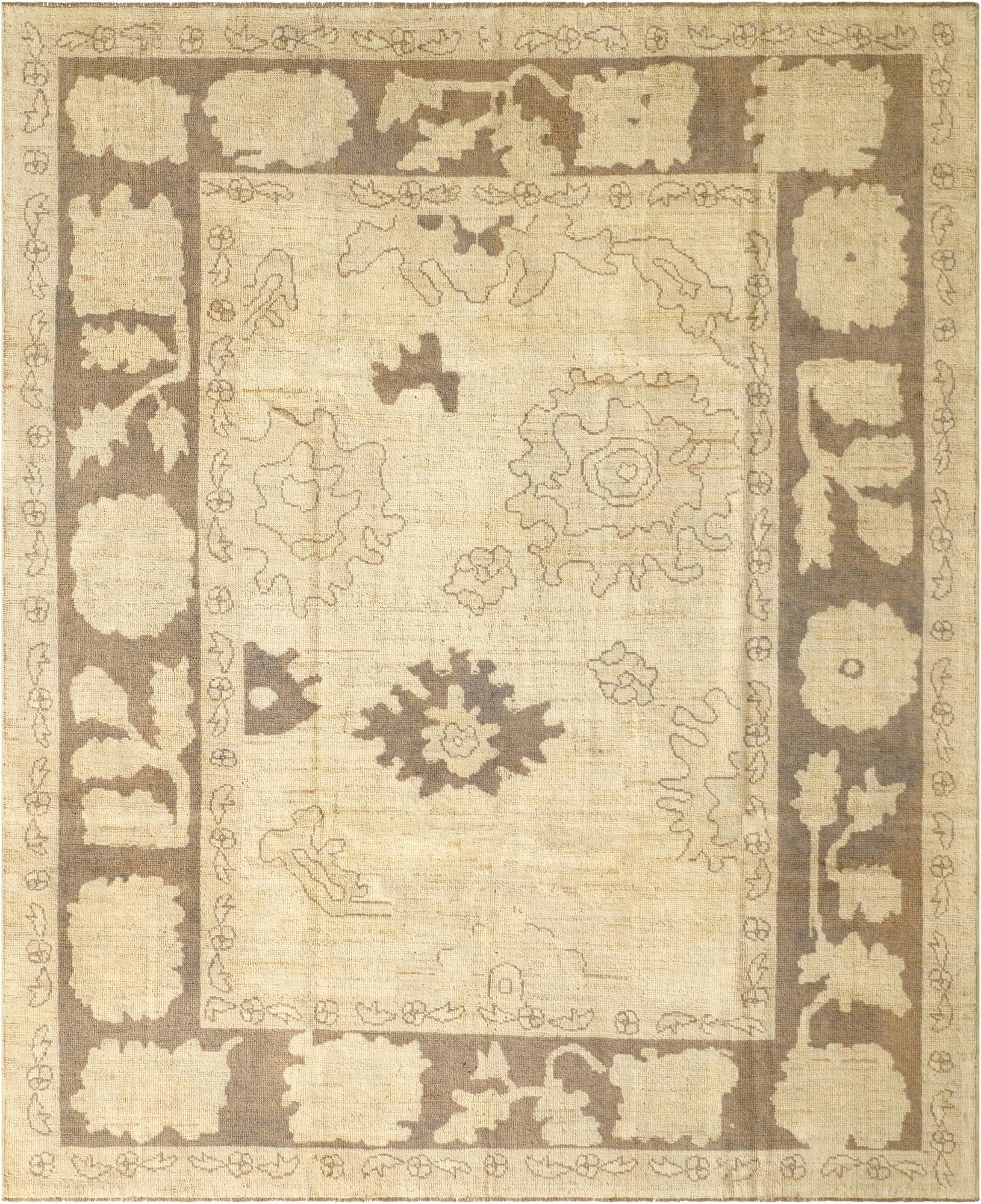 8' 5 x 10' 2  Hand Knotted Oushak Wool Rug