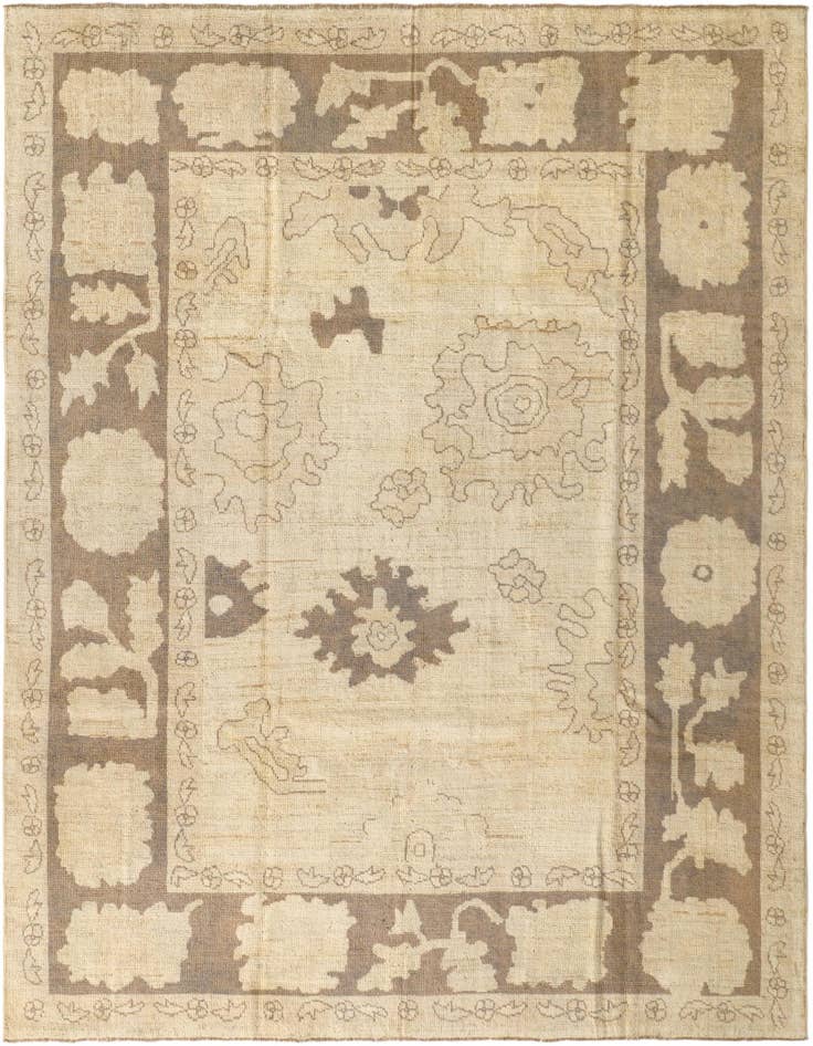 Detail image of 8' 5 x 10' 2 Hand Knotted Oushak Wool Rug