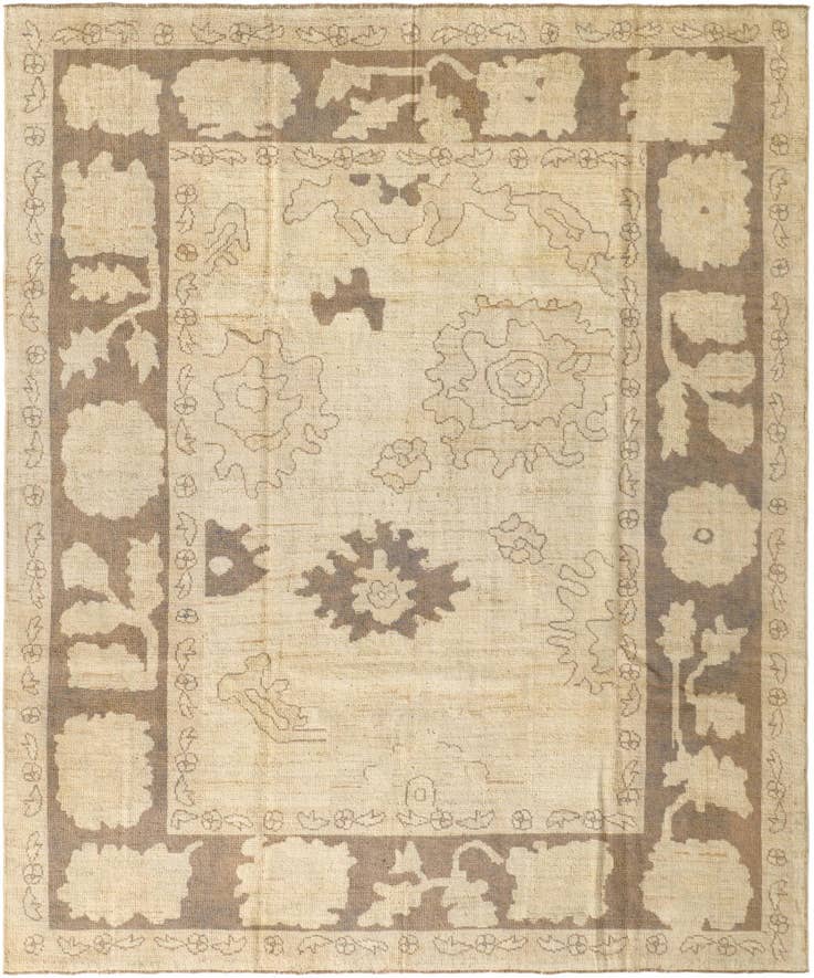 Detail image of 8' 5 x 10' 2 Hand Knotted Oushak Wool Rug