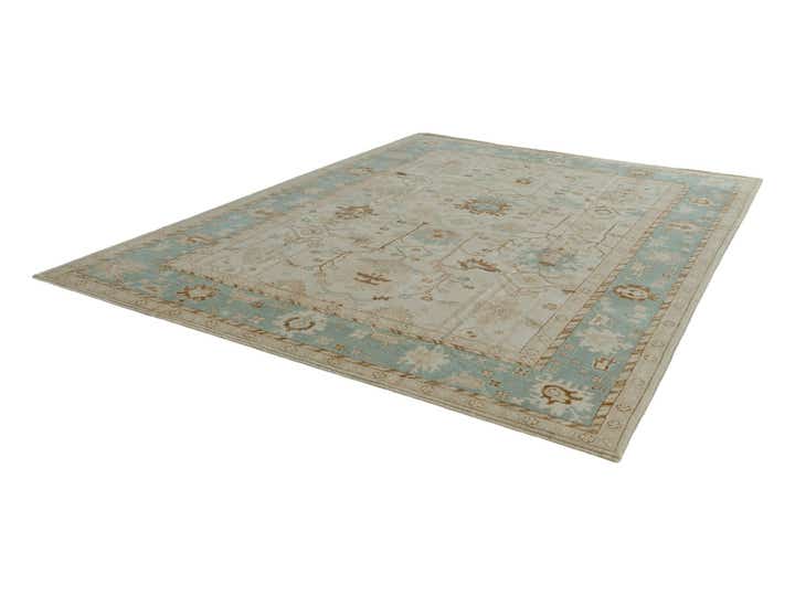 9' 2 x 12' 3 Hand Knotted Oushak Wool Rug
