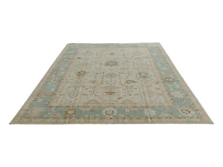 9' 2 x 12' 3 Hand Knotted Oushak Wool Rug