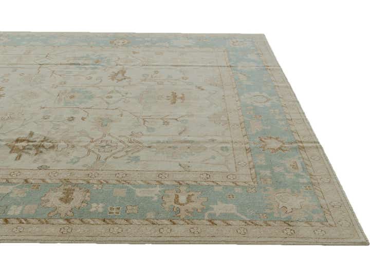 9' 2 x 12' 3 Hand Knotted Oushak Wool Rug