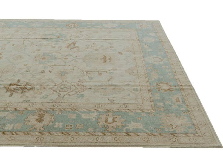 Detail image of 9' 2 x 12' 3 Hand Knotted Oushak Wool Rug