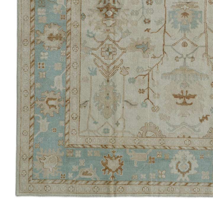 9' 2 x 12' 3 Hand Knotted Oushak Wool Rug