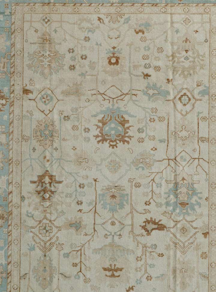9' 2 x 12' 3 Hand Knotted Oushak Wool Rug
