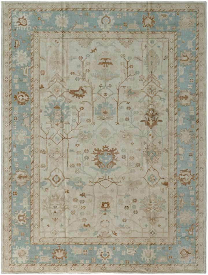 9' 2 x 12' 3 Hand Knotted Oushak Wool Rug