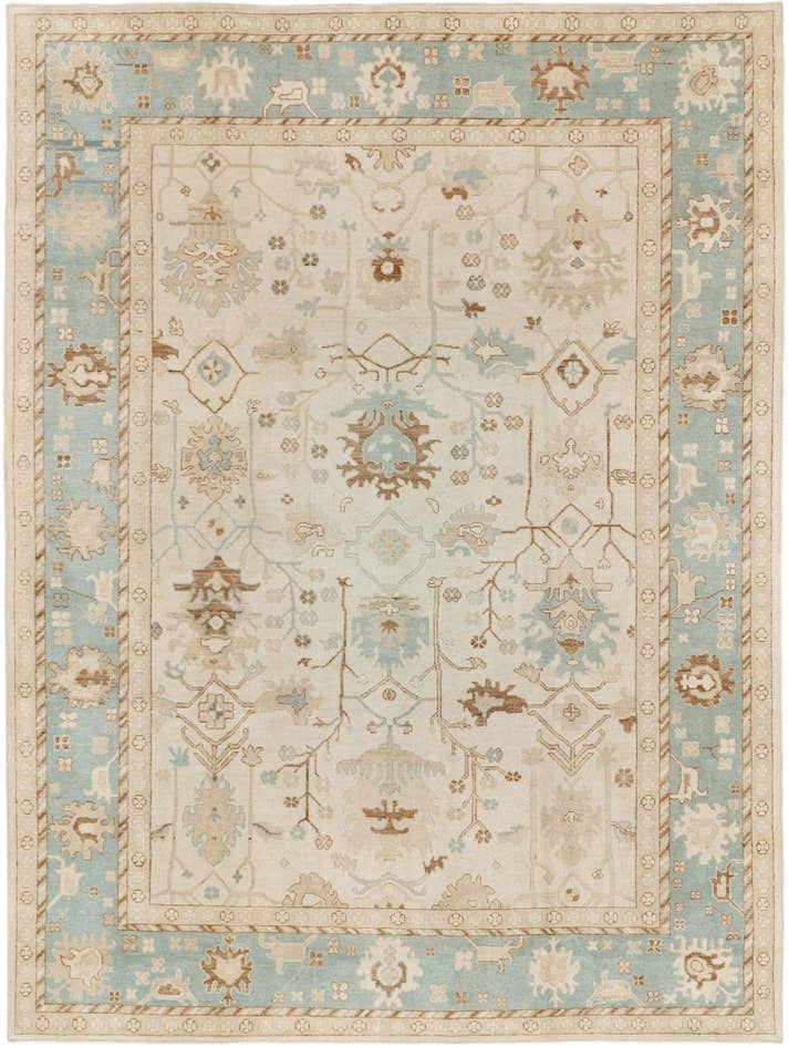 Detailansicht von 280cm x 375cm Handgeknüpft Oushak Wolle Teppich
