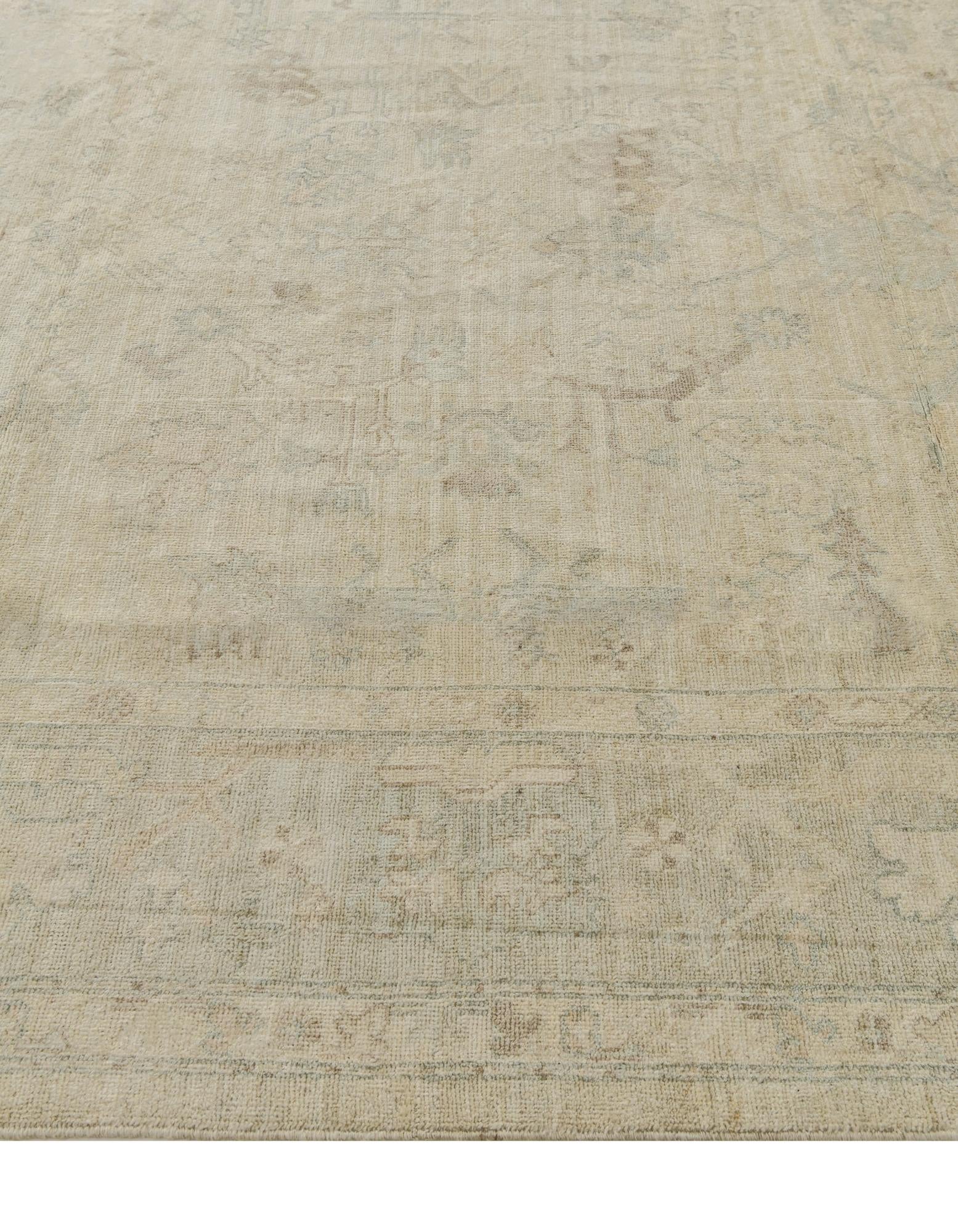 8' x 9' 10 Hand Knotted Oushak Wool Rug