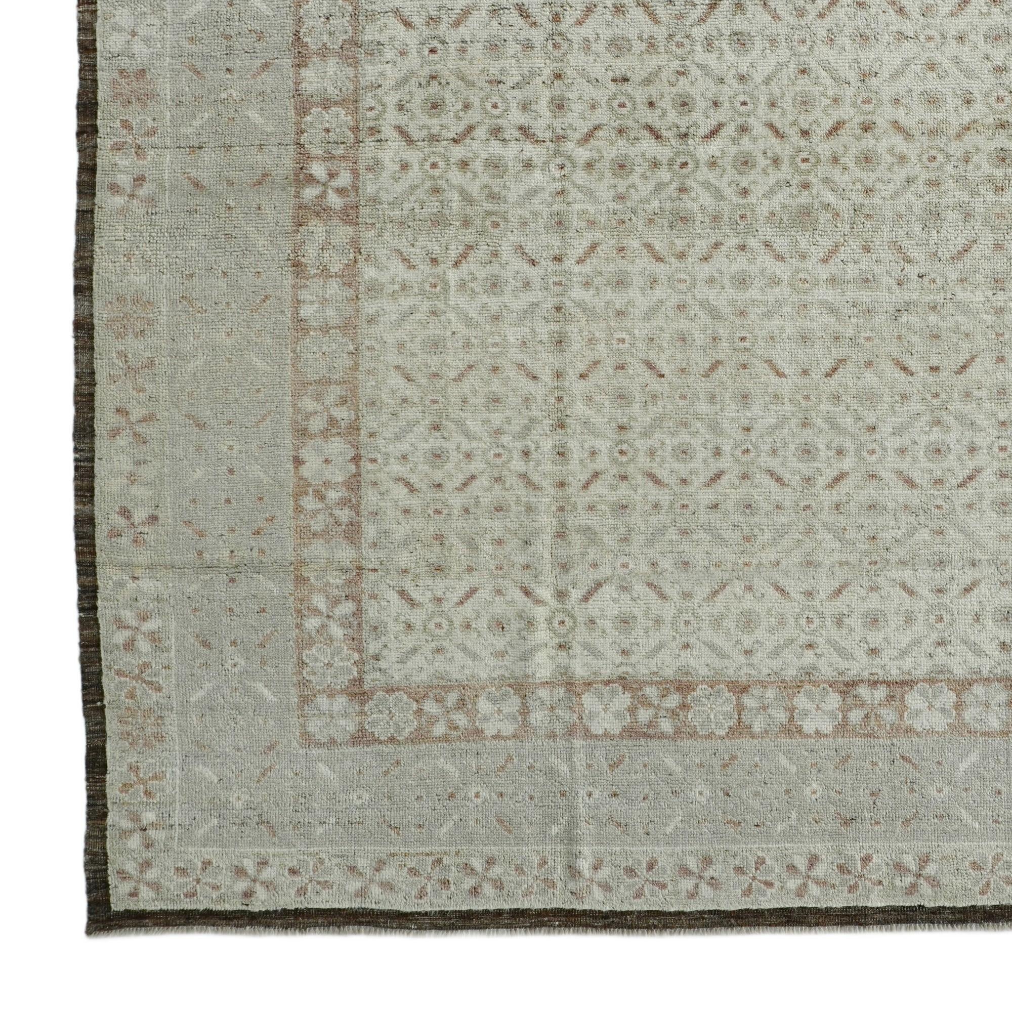 9' 4 x 11' 11 Hand Knotted Oushak Wool Rug