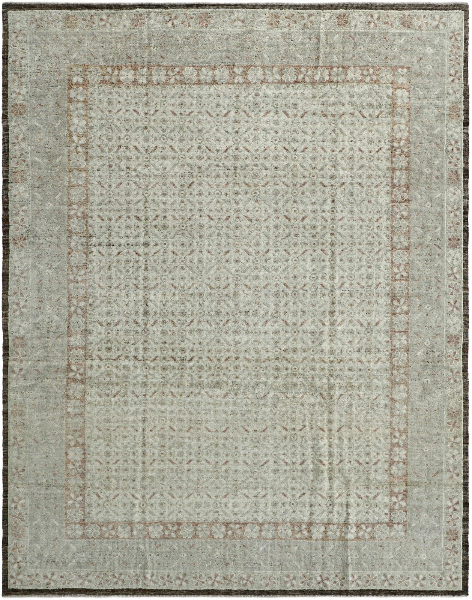 9' 4 x 11' 11 Hand Knotted Oushak Wool Rug