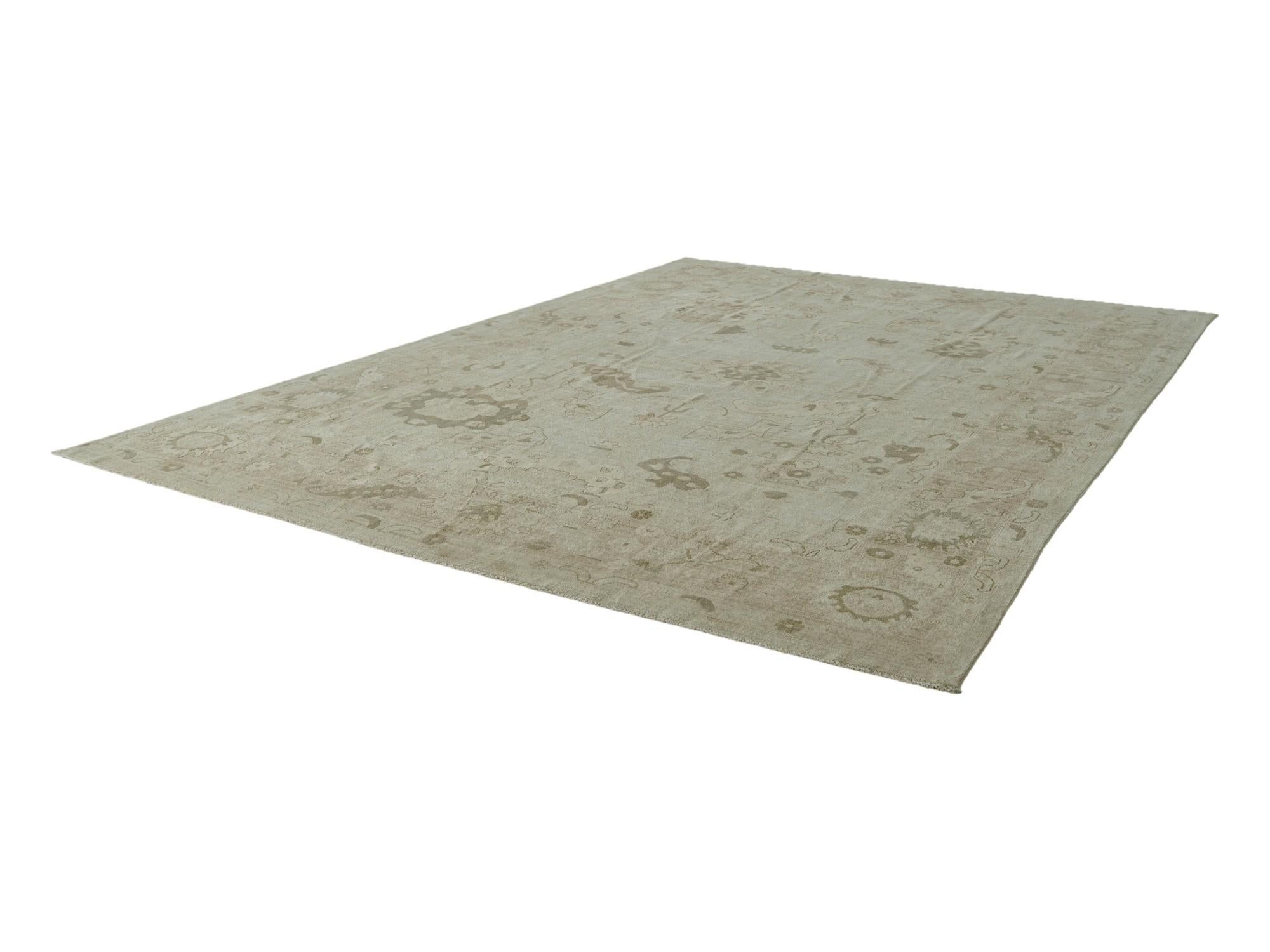 9' 10 x 13' 8 Hand Knotted Oushak Wool Rug