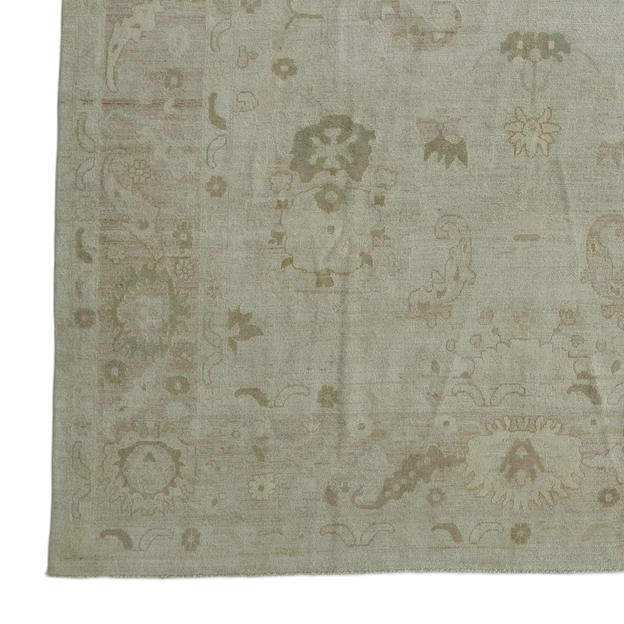 9' 10 x 13' 8 Hand Knotted Oushak Wool Rug
