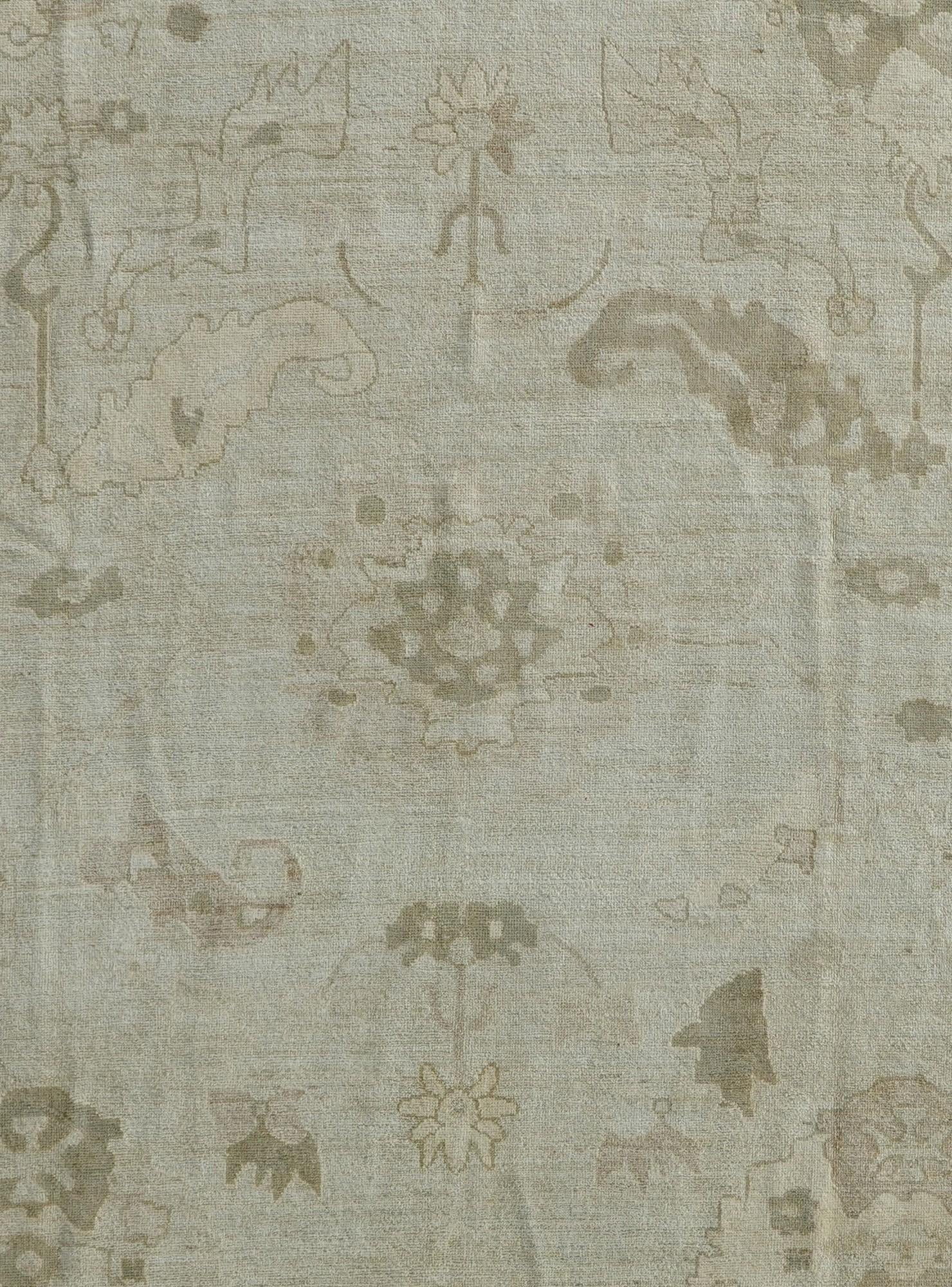 9' 10 x 13' 8 Hand Knotted Oushak Wool Rug