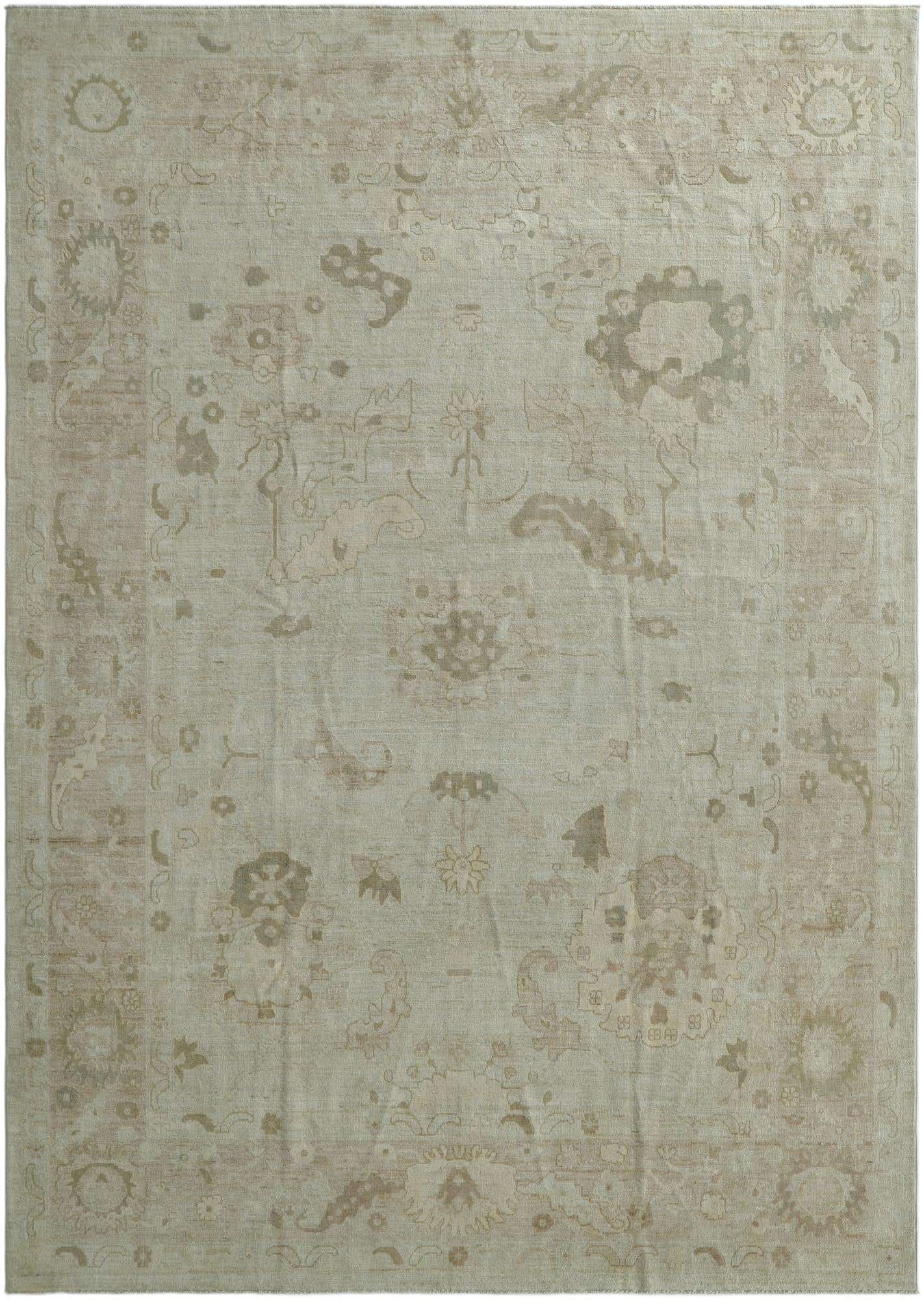 9' 10 x 13' 8 Hand Knotted Oushak Wool Rug