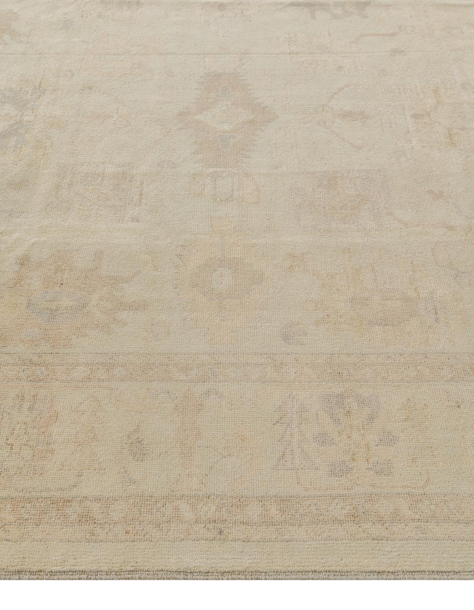 8' 3 x 9' 11 Hand Knotted Oushak Wool Rug
