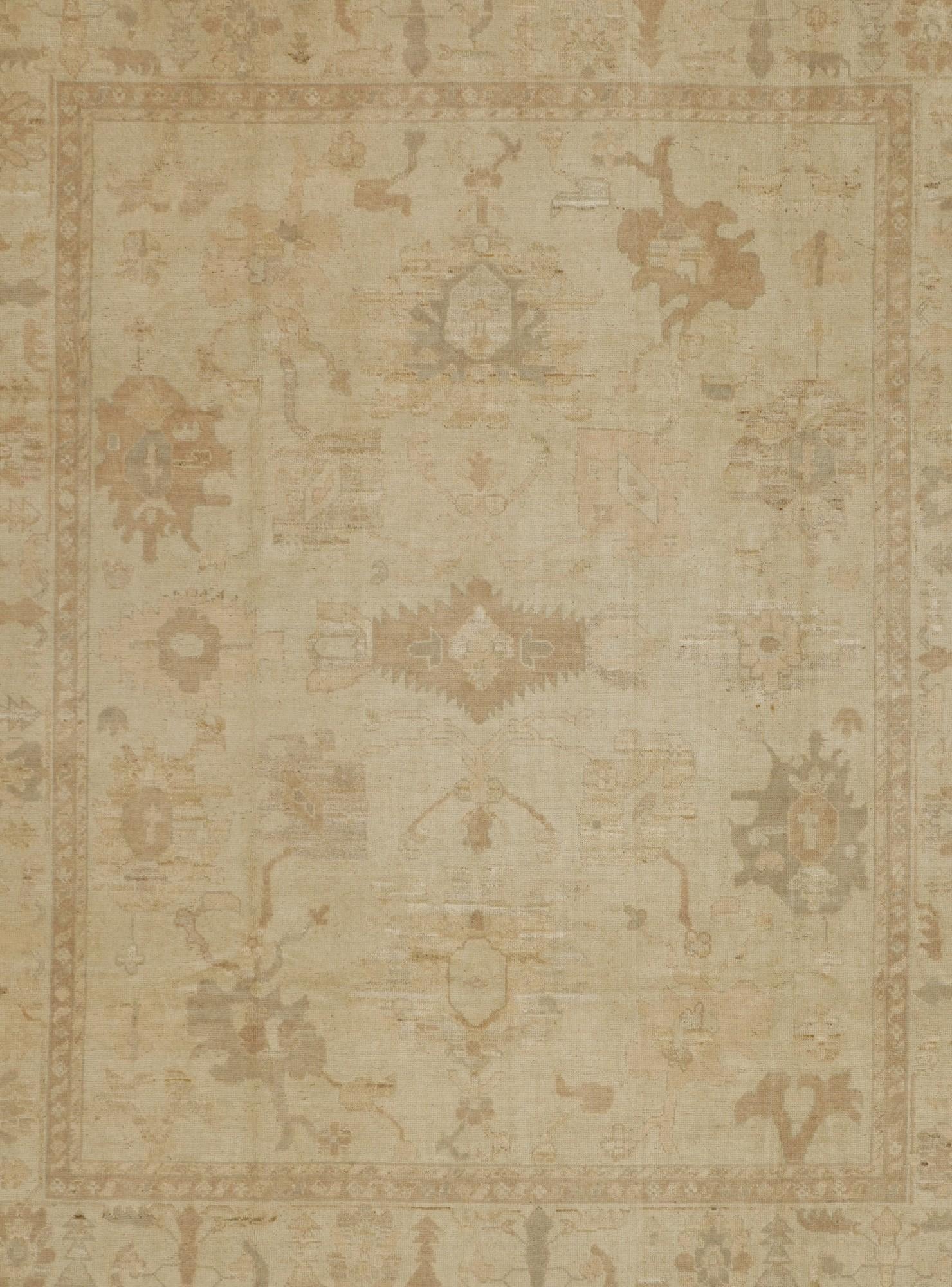 8' 3 x 9' 11 Hand Knotted Oushak Wool Rug