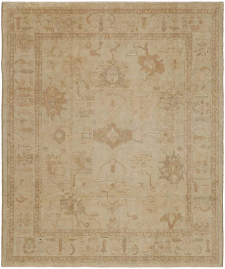 Detail image of 8' 3 x 9' 11 Hand Knotted Oushak Wool Rug