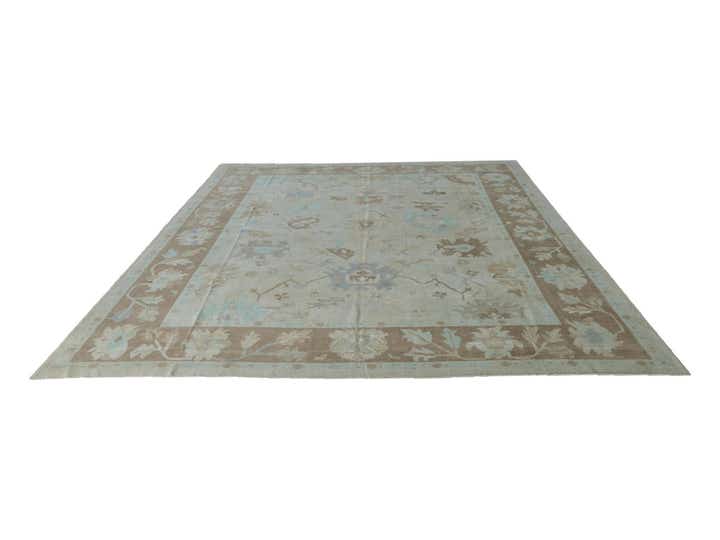 12' 6 x 15' 4 Hand Knotted Oushak Wool Rug