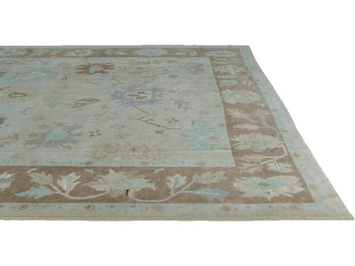 12' 6 x 15' 4 Hand Knotted Oushak Wool Rug