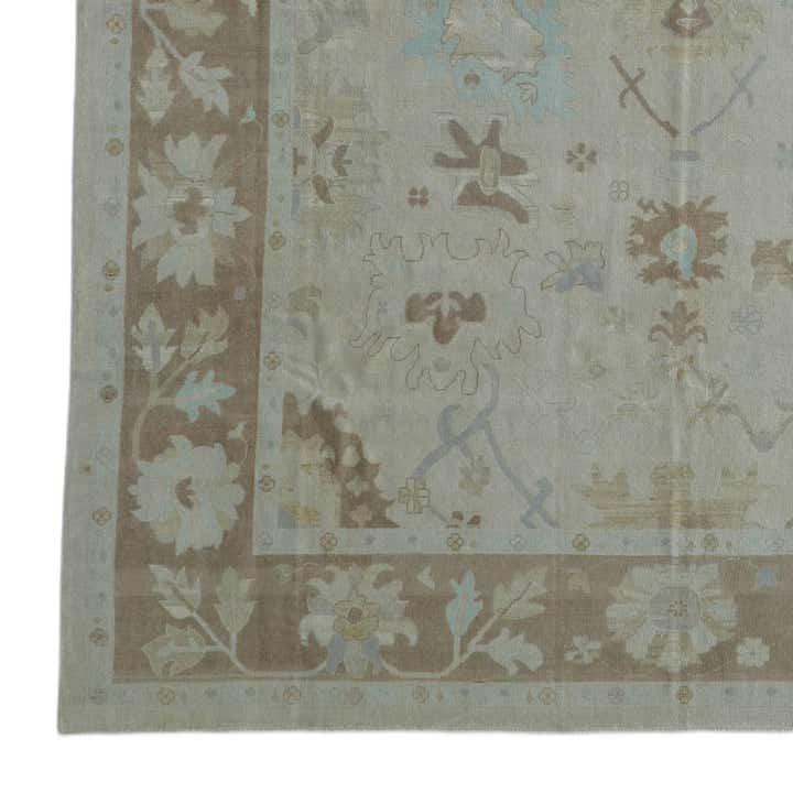 12' 6 x 15' 4 Hand Knotted Oushak Wool Rug