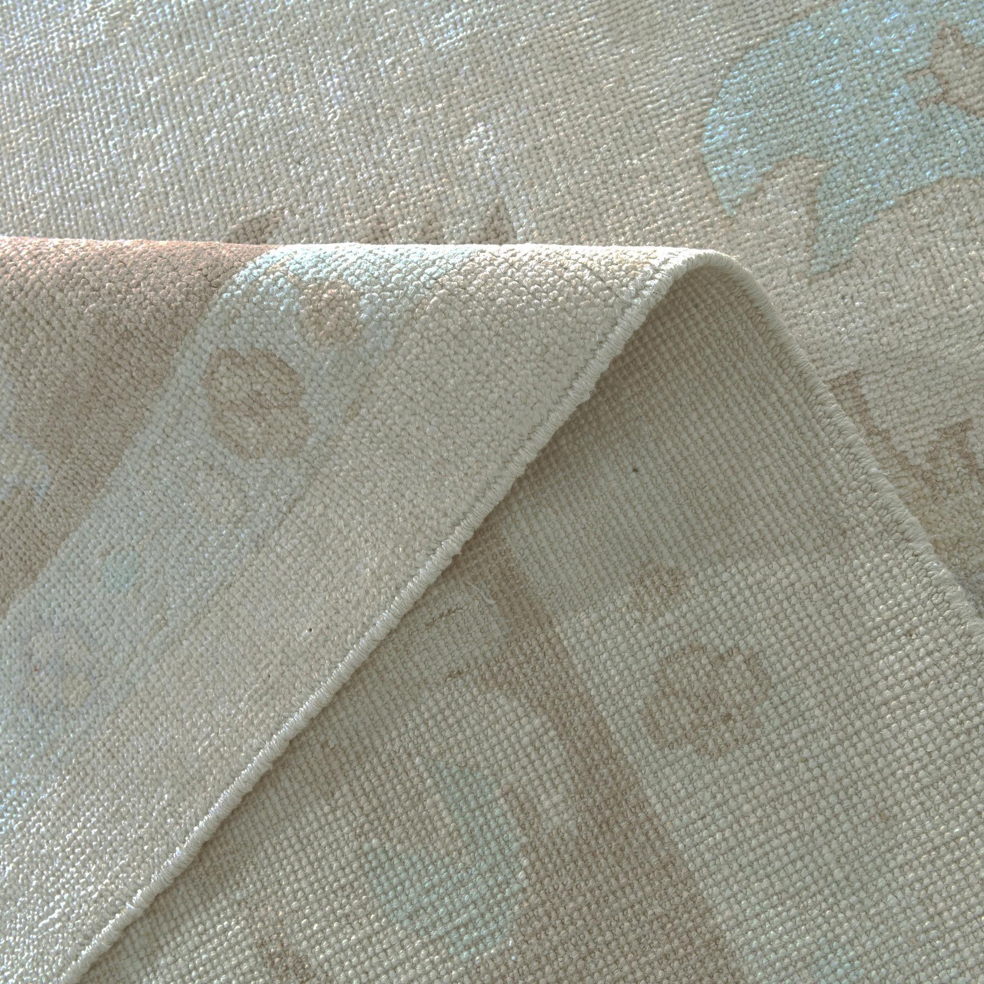12' 6 x 15' 4 Hand Knotted Oushak Wool Rug