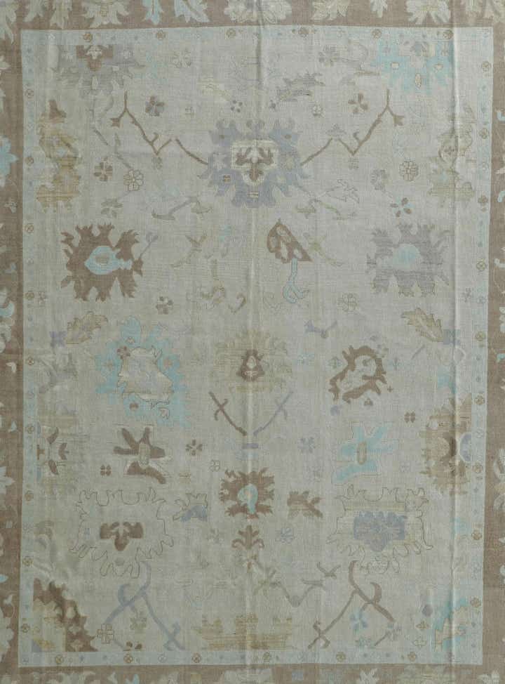 12' 6 x 15' 4 Hand Knotted Oushak Wool Rug