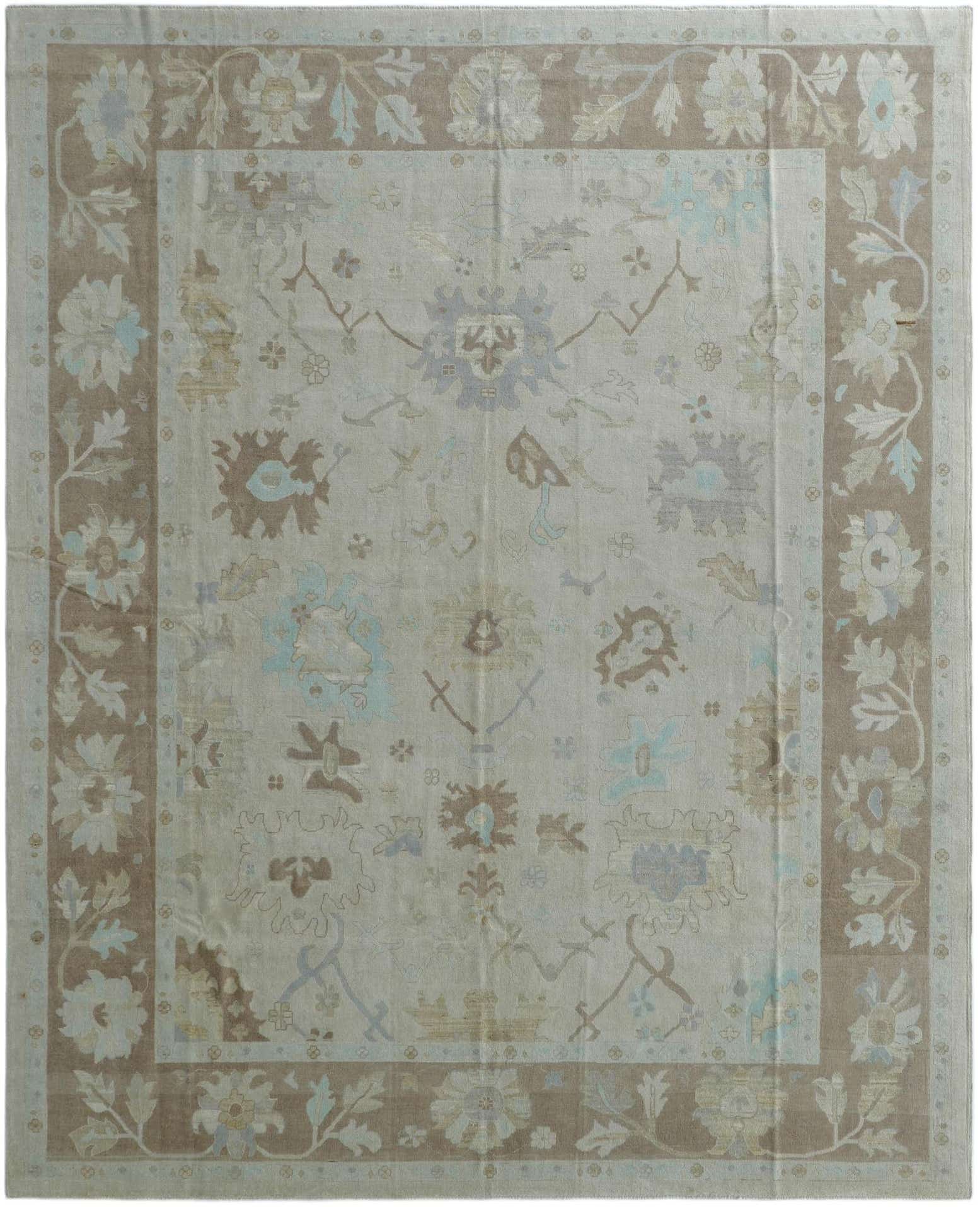 12' 6 x 15' 4 Hand Knotted Oushak Wool Rug
