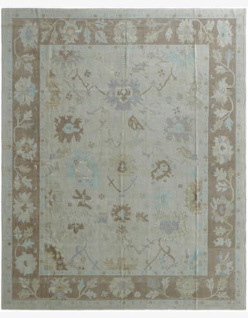 12' 6 x 15' 4 Hand Knotted Oushak Wool Rug