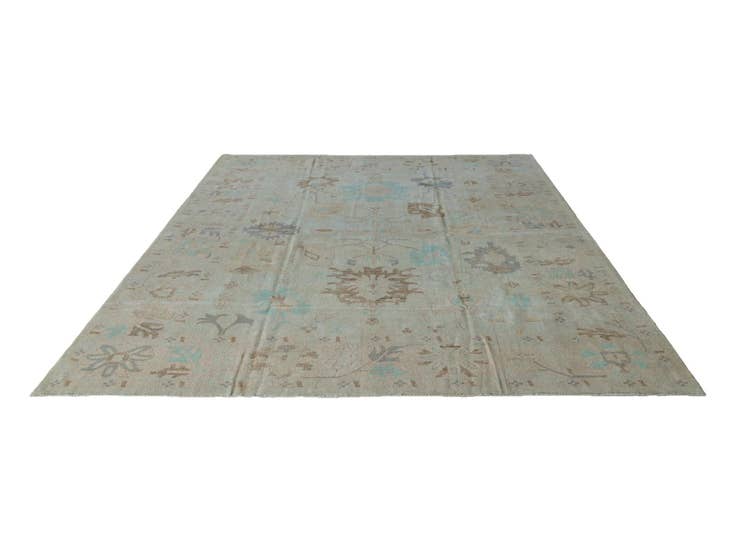 Detail image of 10' 4 x 13' 11 Hand Knotted Oushak Wool Rug