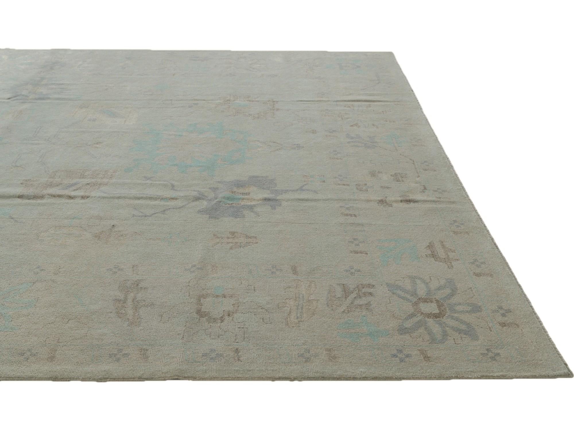 10' 4 x 13' 11 Hand Knotted Oushak Wool Rug