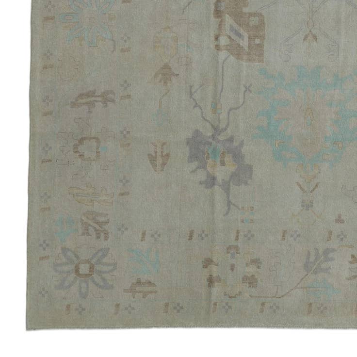 Detail image of 10' 4 x 13' 11 Hand Knotted Oushak Wool Rug