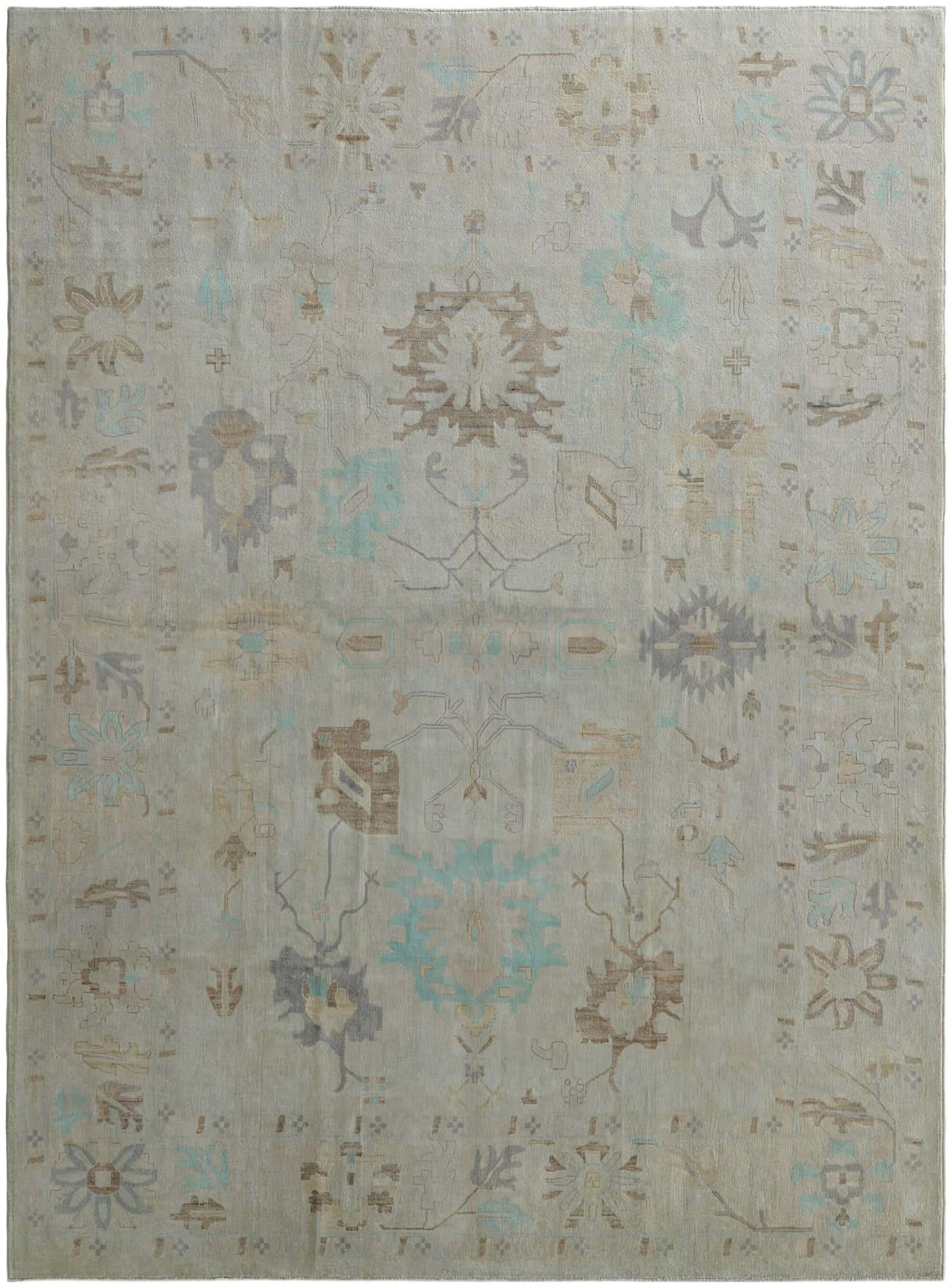 10' 4 x 13' 11 Hand Knotted Oushak Wool Rug