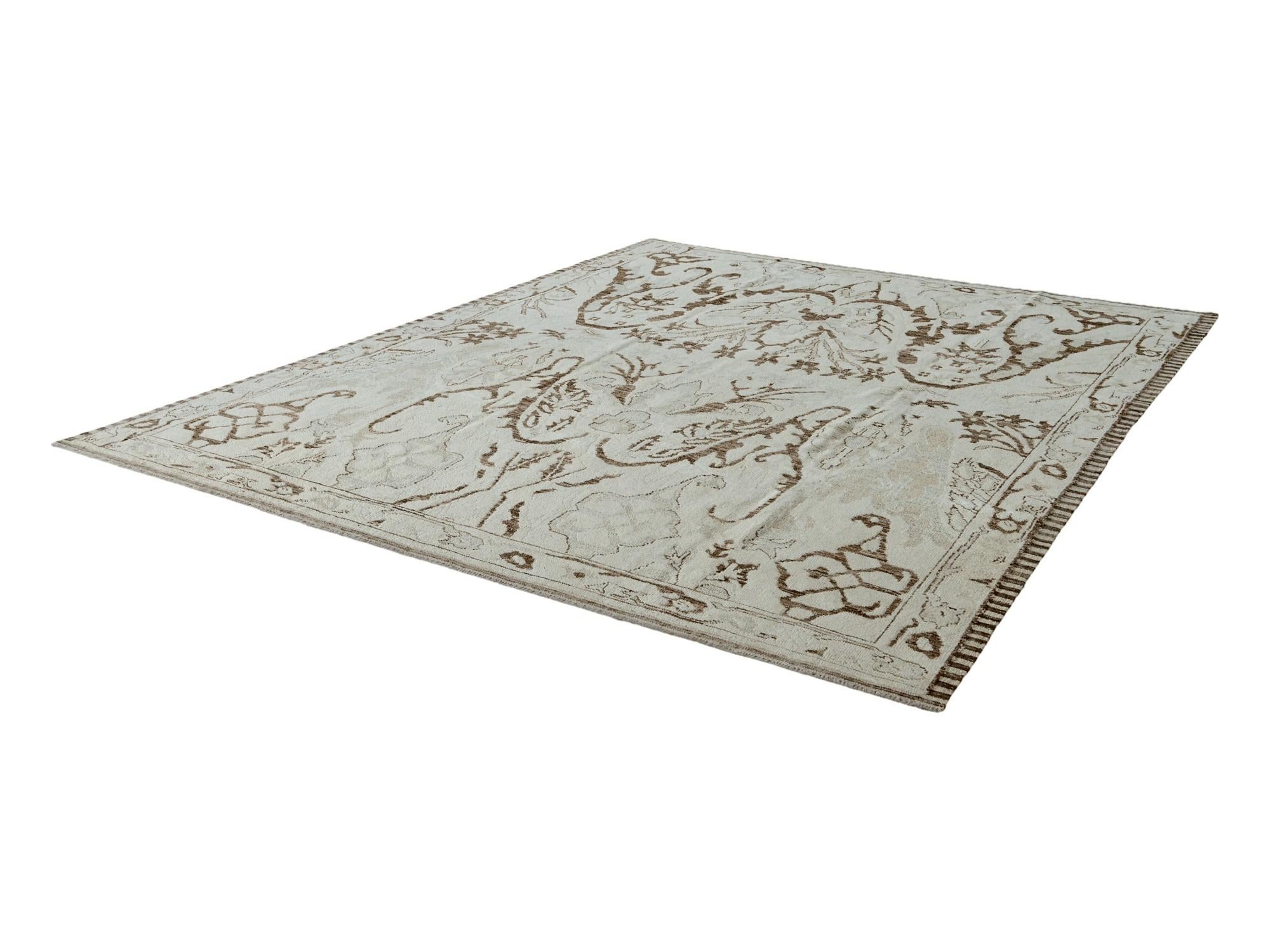 9' 7 x 12' 3 Hand Knotted Oushak Wool Rug