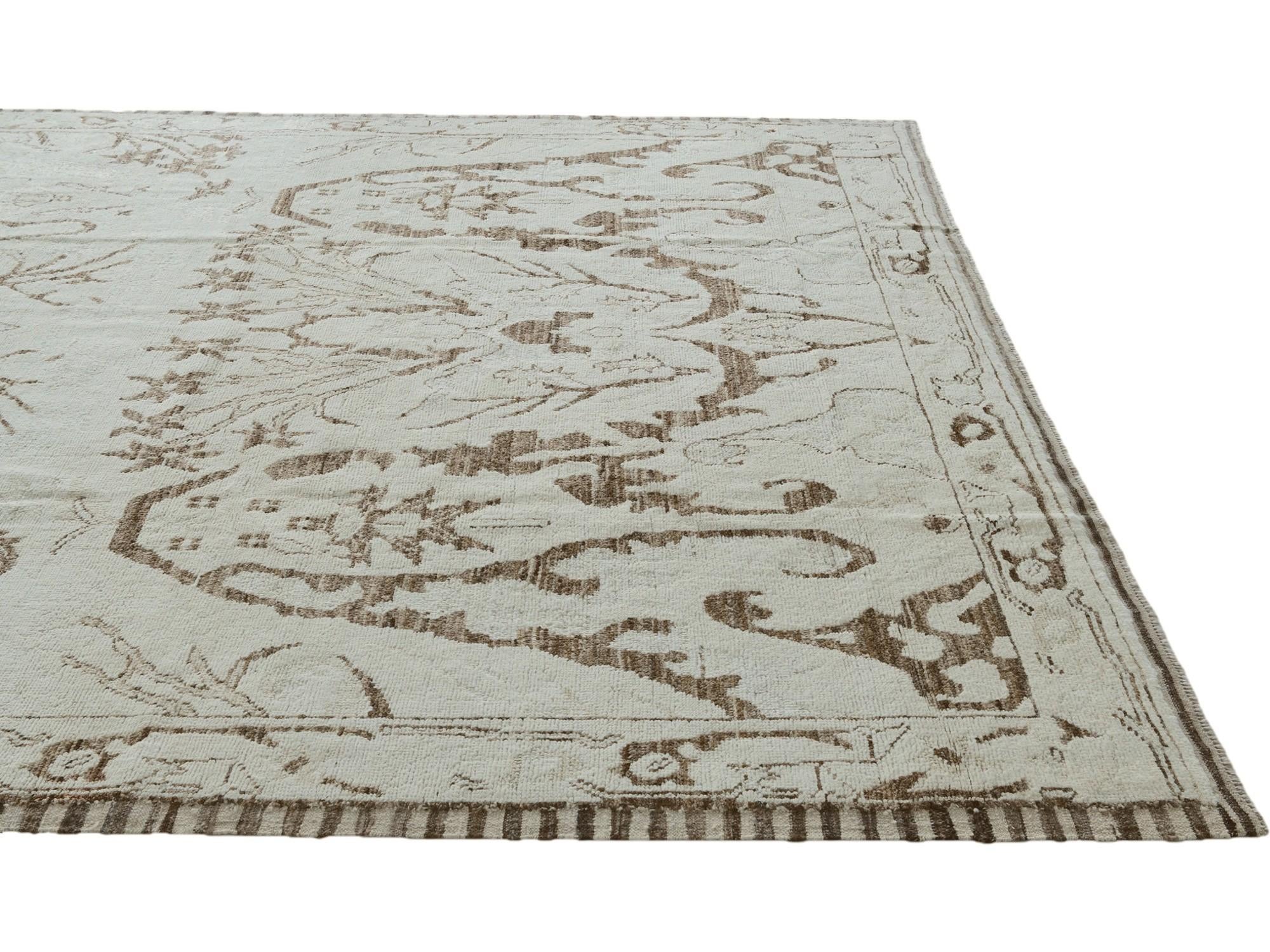 9' 7 x 12' 3 Hand Knotted Oushak Wool Rug