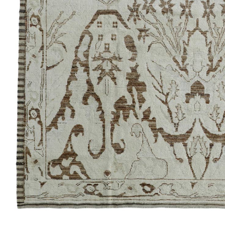 Detail image of 9' 7 x 12' 3 Hand Knotted Oushak Wool Rug