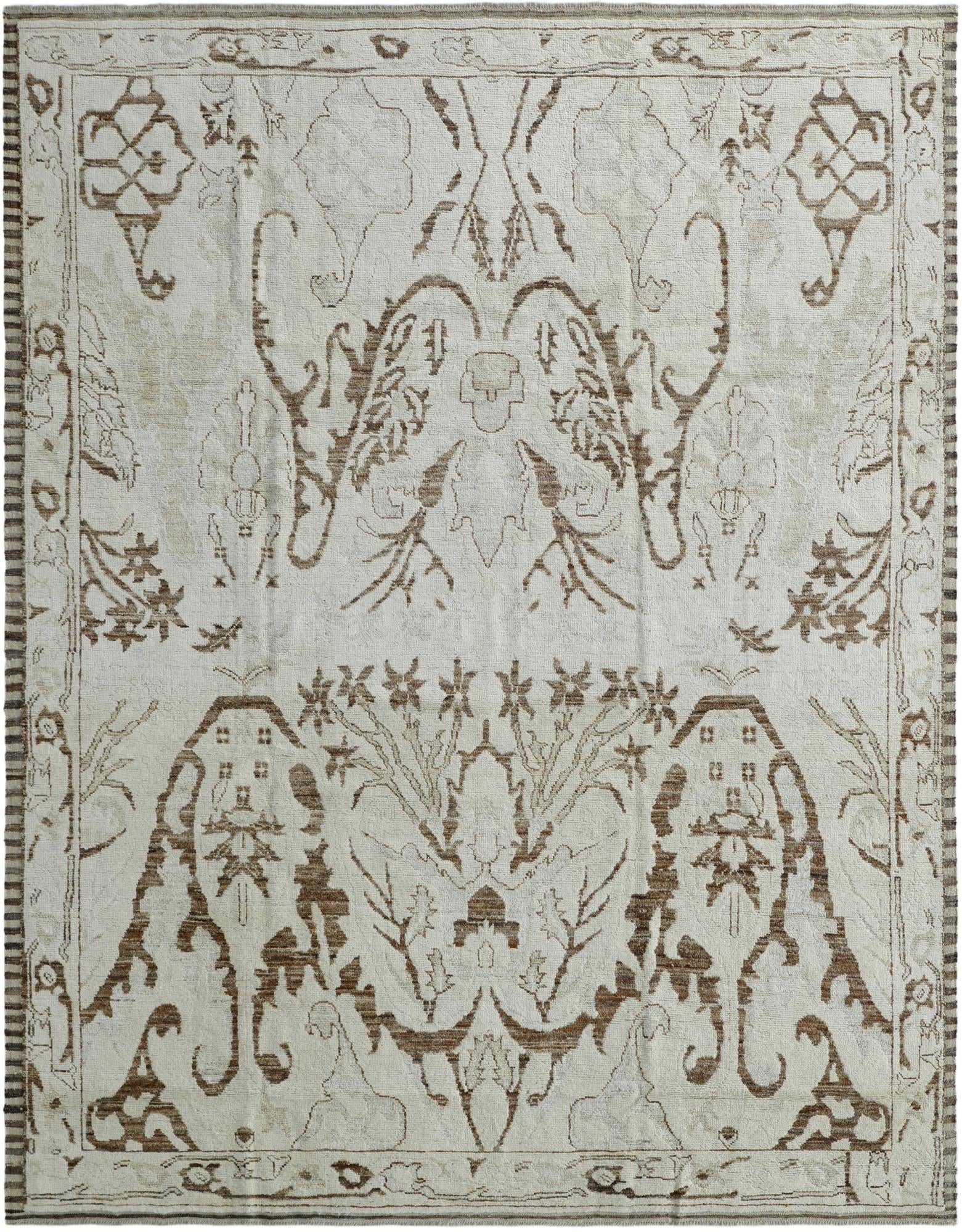9' 7 x 12' 3 Hand Knotted Oushak Wool Rug
