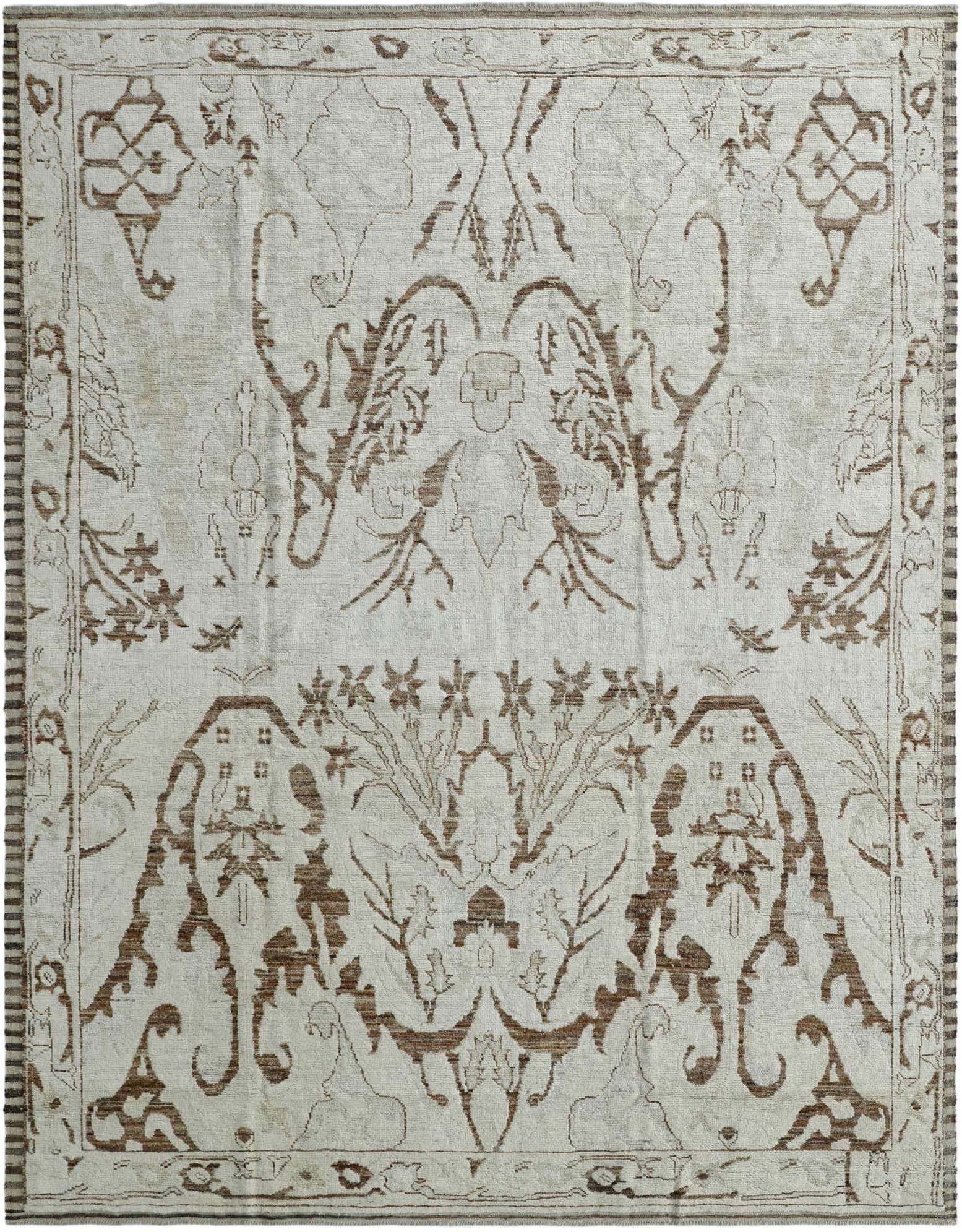 9' 7 x 12' 3 Hand Knotted Oushak Wool Rug