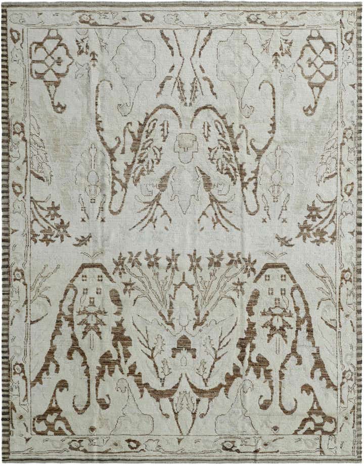 9' 7 x 12' 3 Hand Knotted Oushak Wool Rug