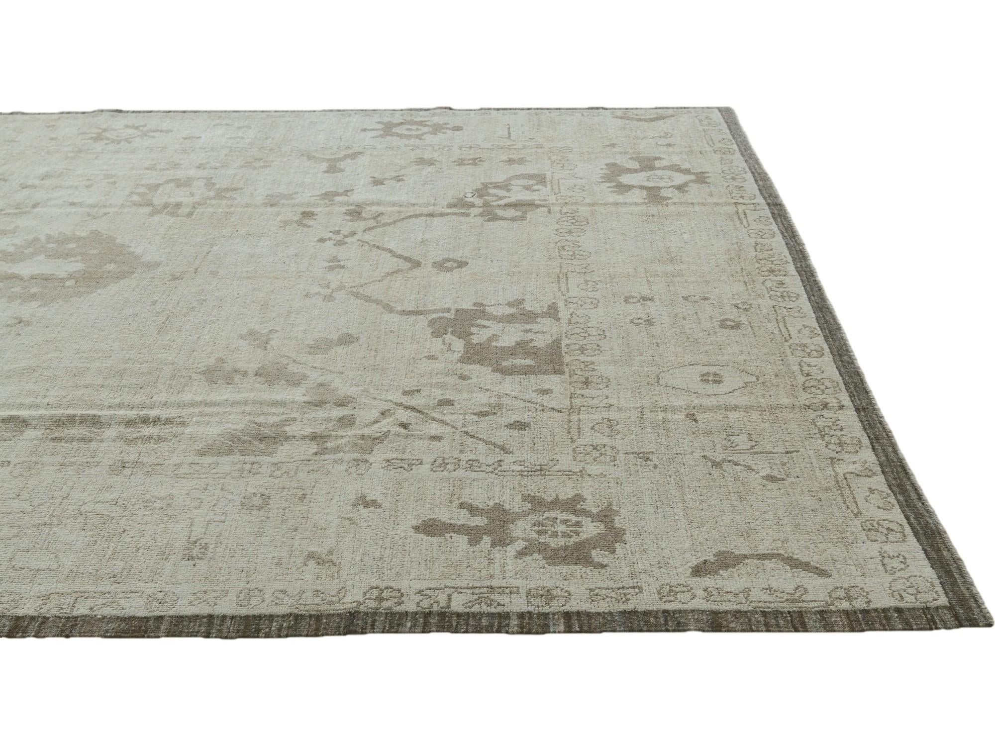9' 2 x 11' 8 Hand Knotted Oushak Wool Rug