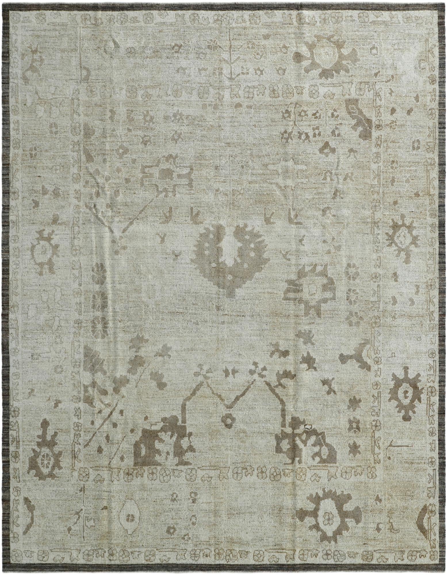 9' 2 x 11' 8 Hand Knotted Oushak Wool Rug