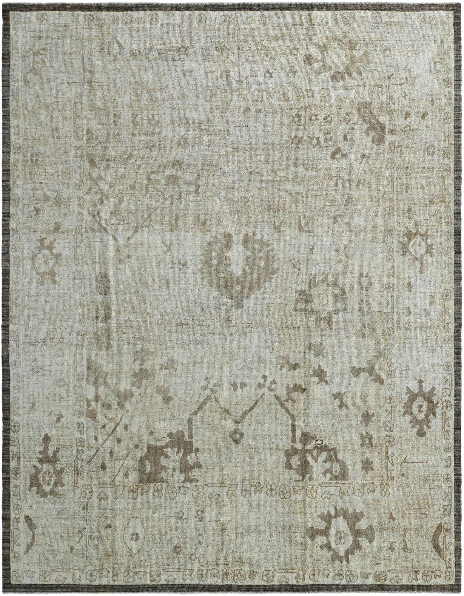 9' 2 x 11' 8 Hand Knotted Oushak Wool Rug