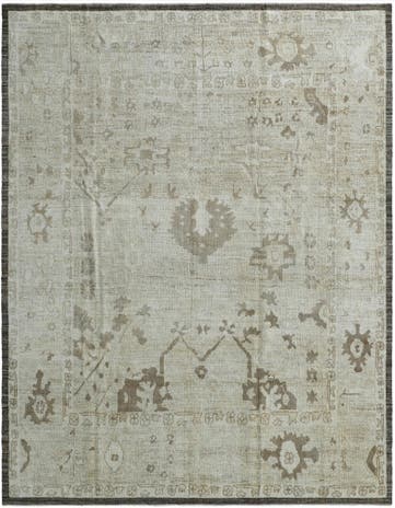 9' 2 x 11' 8 Hand Knotted Oushak Wool Rug
