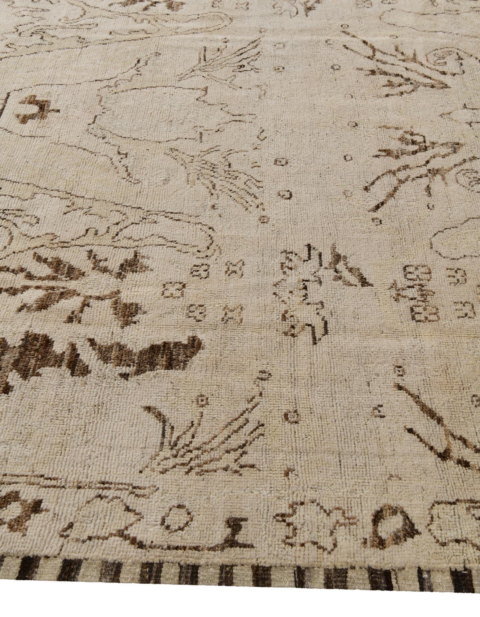 8' 2 x 10' 6 Hand Knotted Oushak Wool Rug
