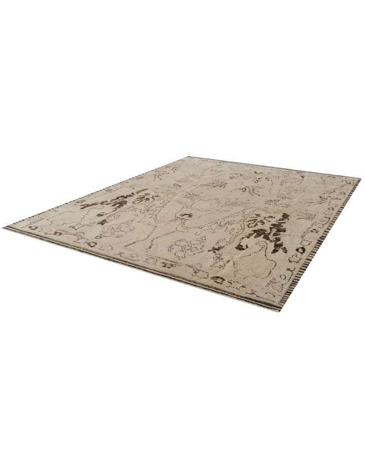 8' 2 x 10' 6 Hand Knotted Oushak Wool Rug