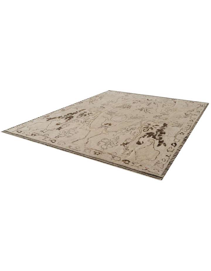 8' 2 x 10' 6 Hand Knotted Oushak Wool Rug