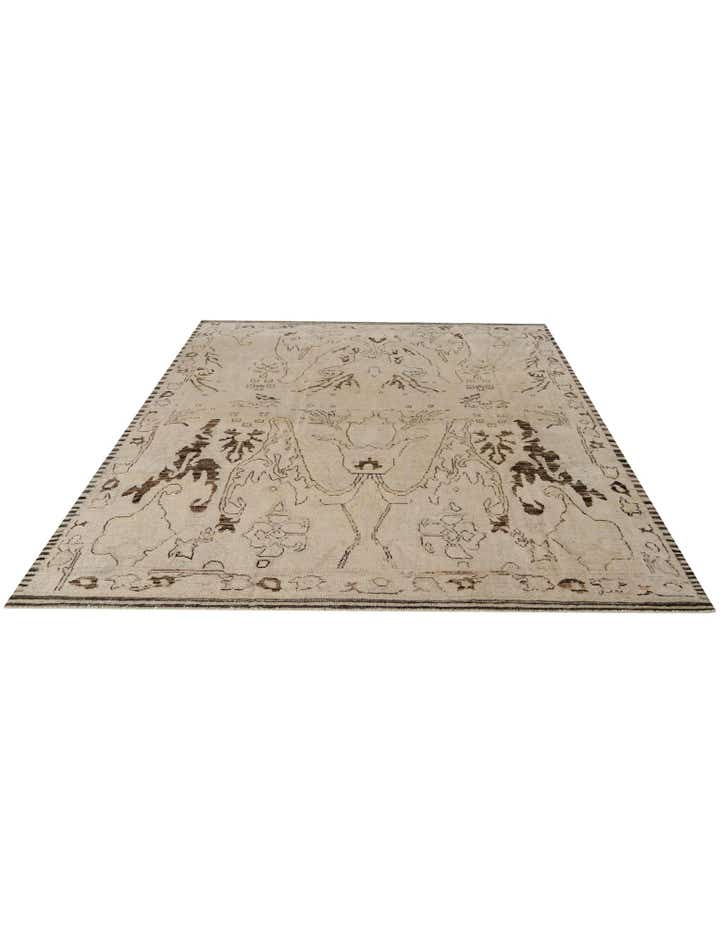 8' 2 x 10' 6 Hand Knotted Oushak Wool Rug