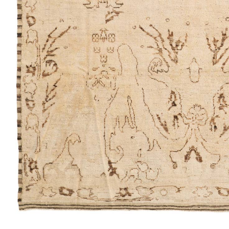 Detail image of 8' 2 x 10' 6 Hand Knotted Oushak Wool Rug